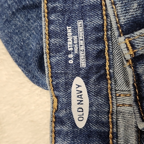 Old Navy Women's High-Rise O.G. Straight Leg Jeans - Size 0 Blue - Picture 3 of 10